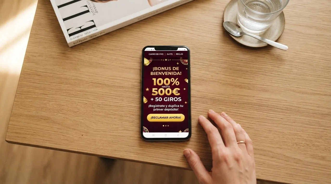 Pantalla promocional de un bono de bienvenida en un casino online que acepta Binance Coin