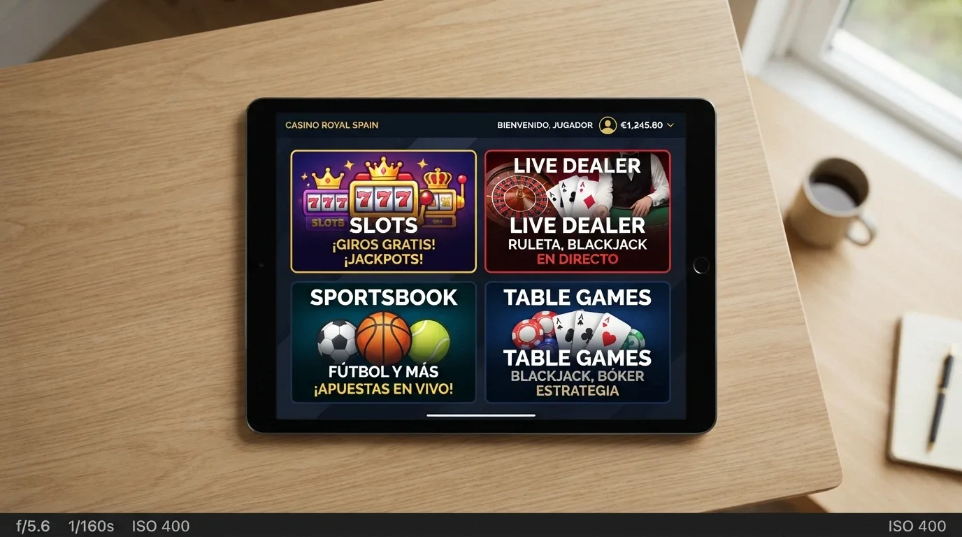 Vista del lobby de un casino con licencia de Anjouan con categorías de slots, casino en vivo, apuestas deportivas y póker en un mismo sitio