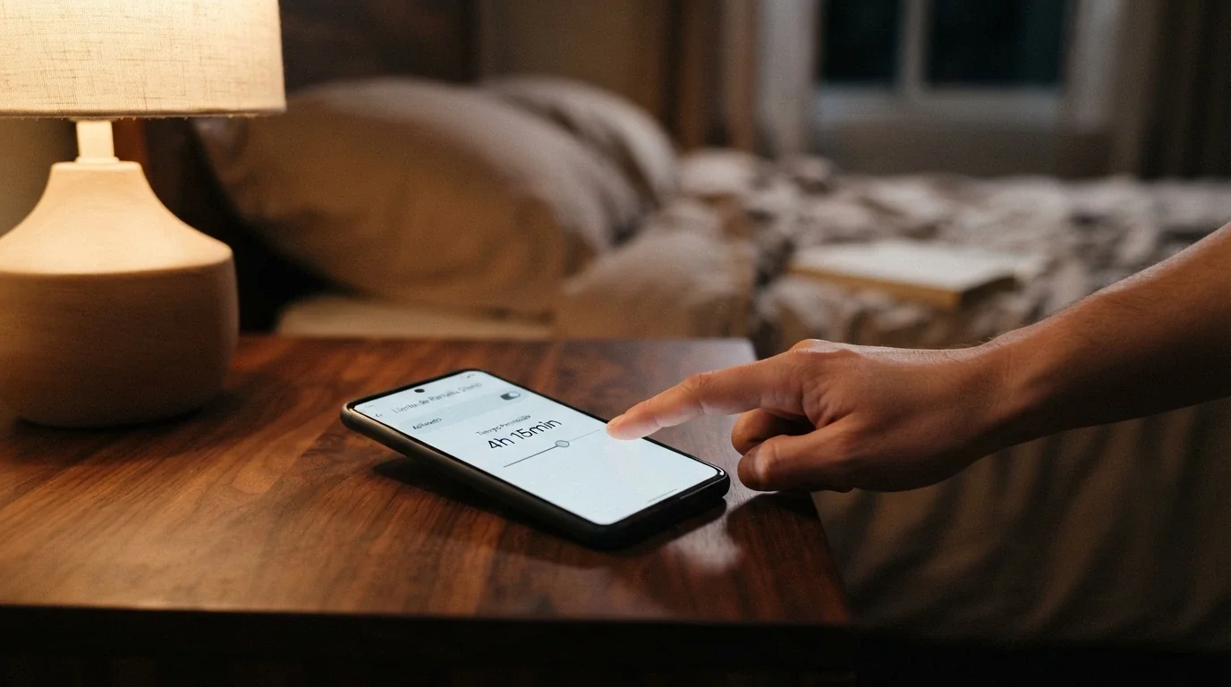 Un teléfono móvil mostrando la pantalla de configuración de límites de depósito en una app de juego